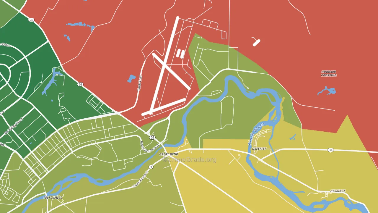 Great Bend, NY Map of Murder Rates