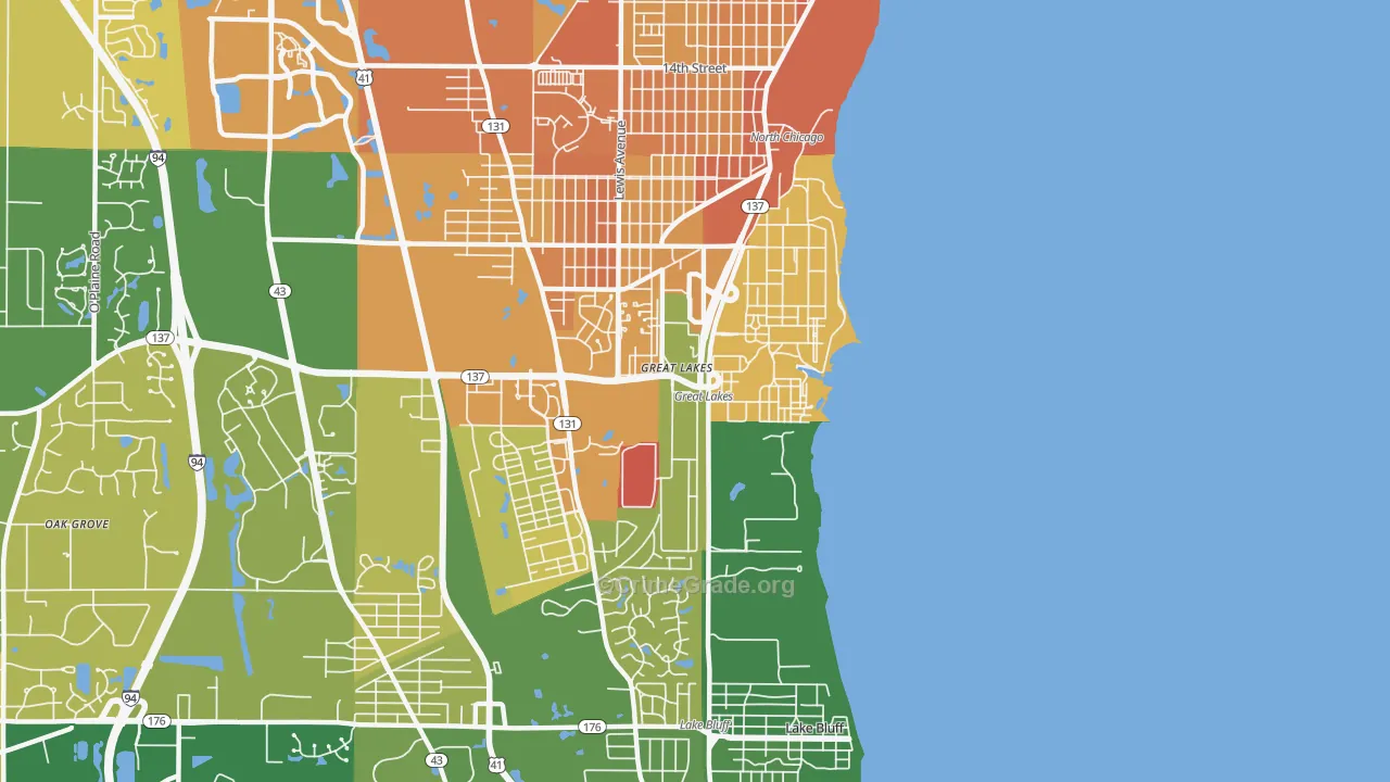 Great Lakes, IL Map of Murder Rates