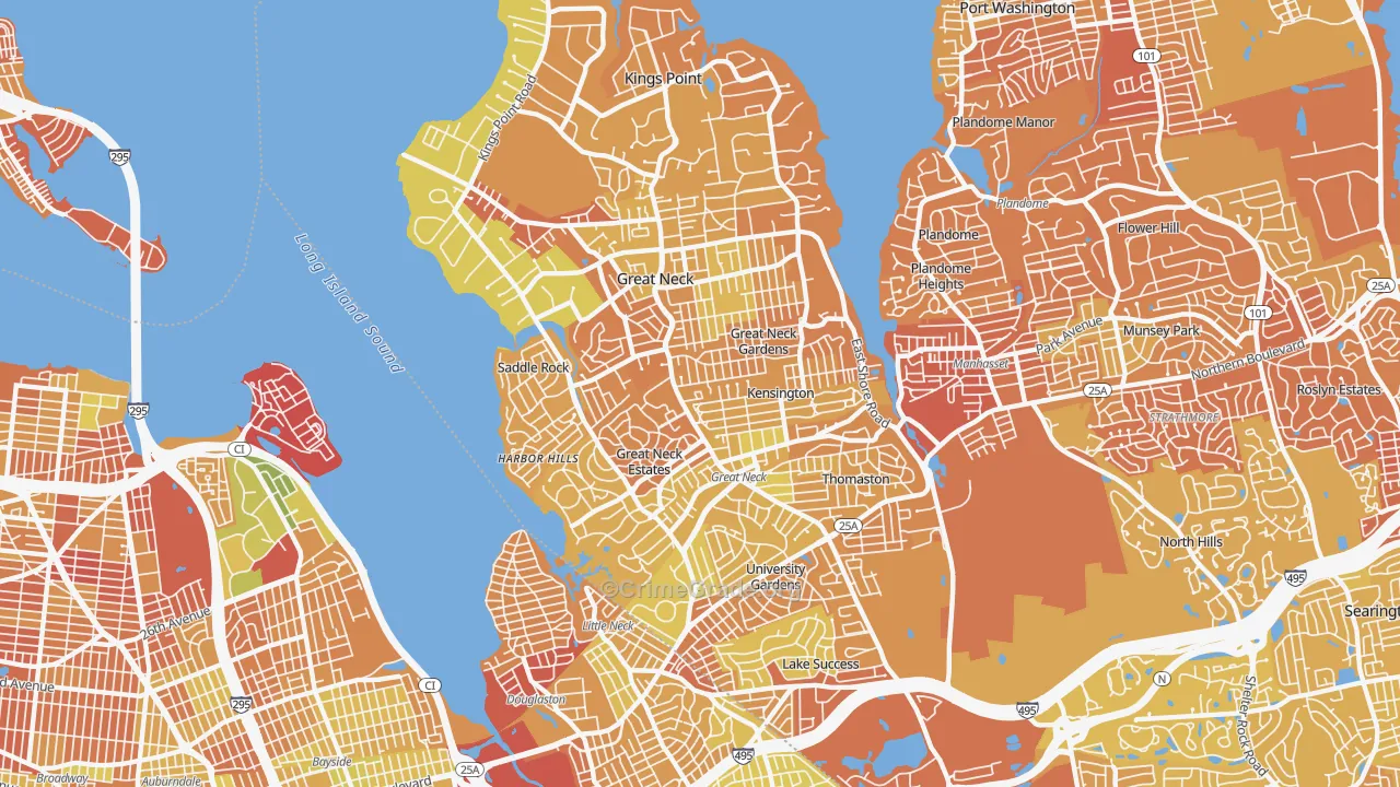 Great Neck, NY Map of Murder Rates
