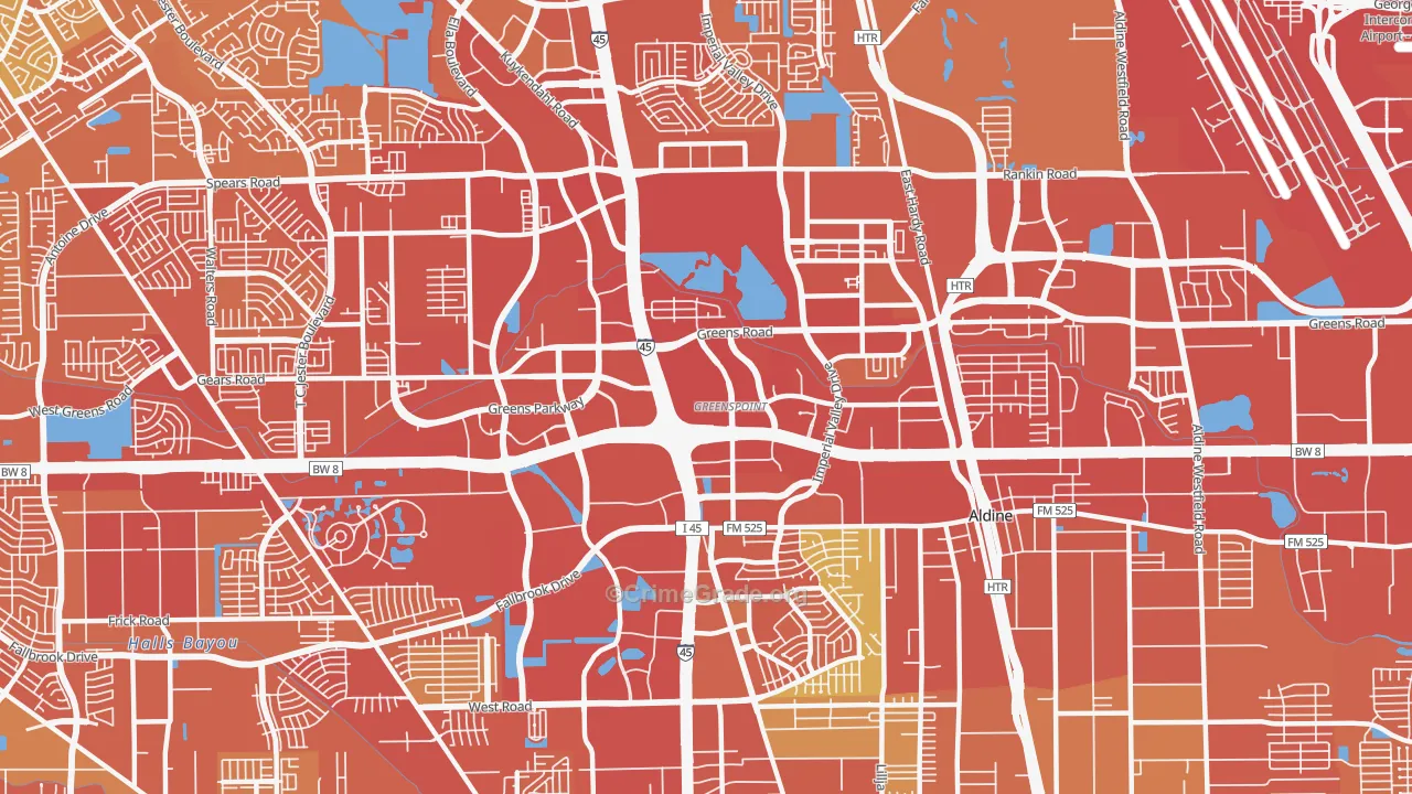 Greater Greenspoint, Houston, TX Map of Murder Rates