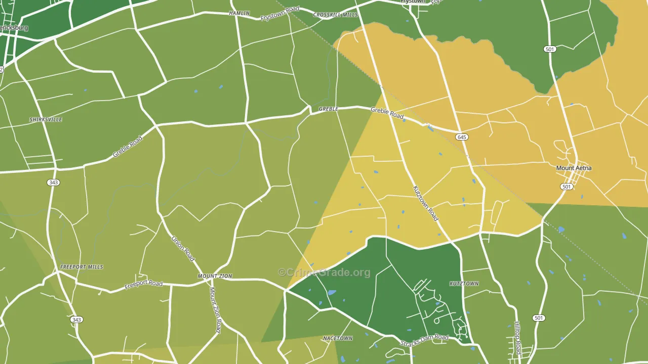 Greble, PA Map of Murder Rates