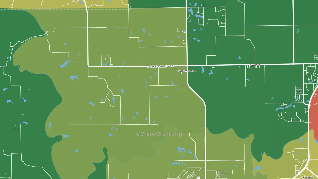 Green Acres, IL Map of Murder Rates