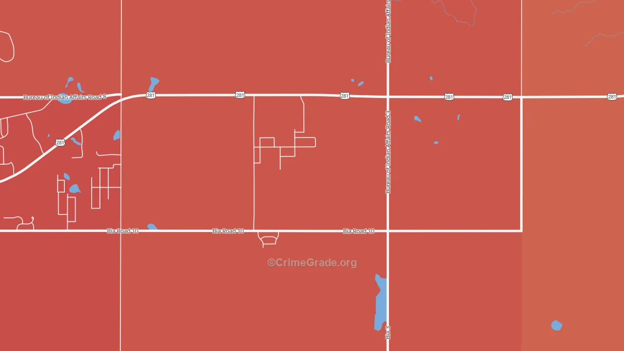 Green Acres, ND Map of Murder Rates