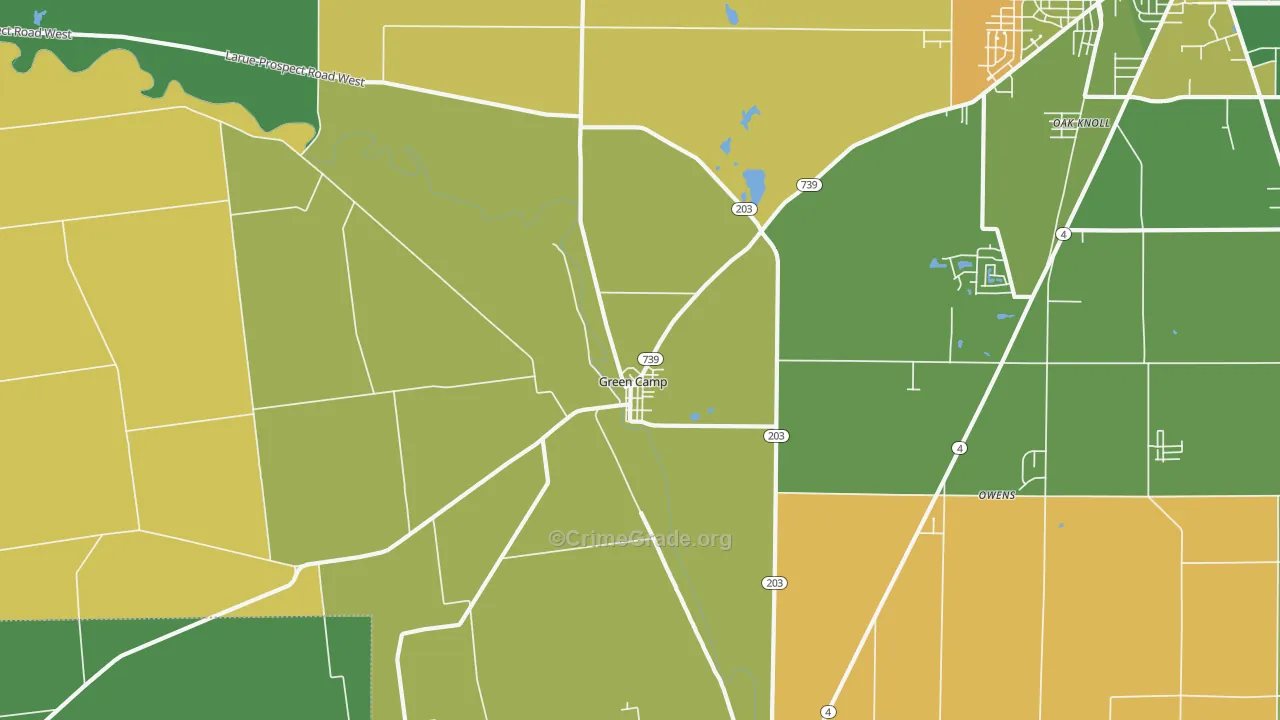 Green Camp, OH Map of Murder Rates