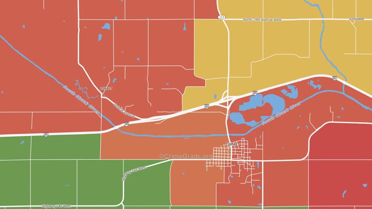 Green Castle, IA Map of Murder Rates