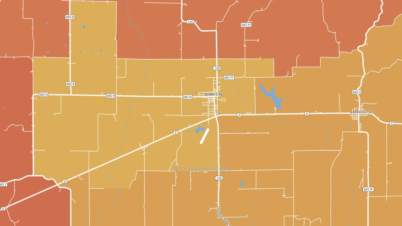Green City, MO Map of Murder Rates