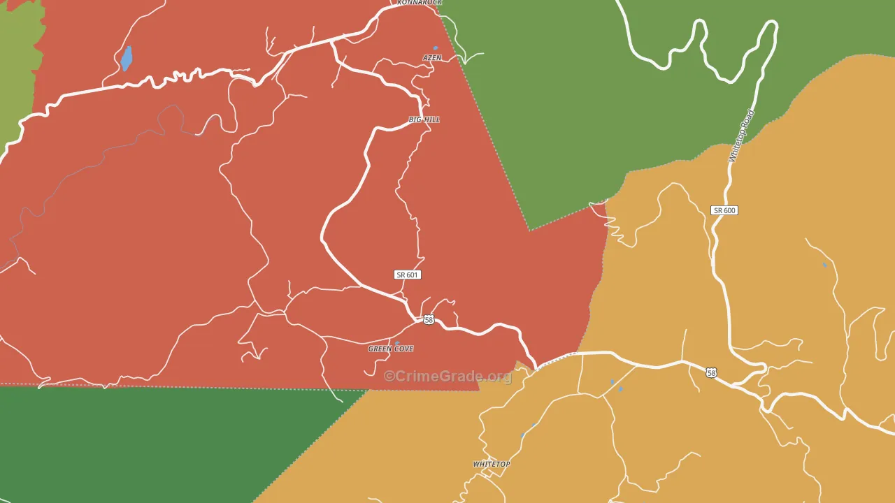 Green Cove, VA Map of Murder Rates