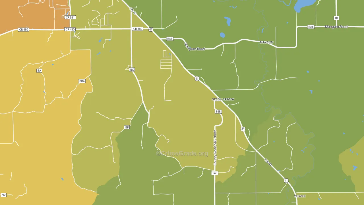 Green Garden, MI Map of Murder Rates