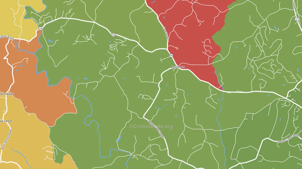 Green Hill, NC Map of Murder Rates