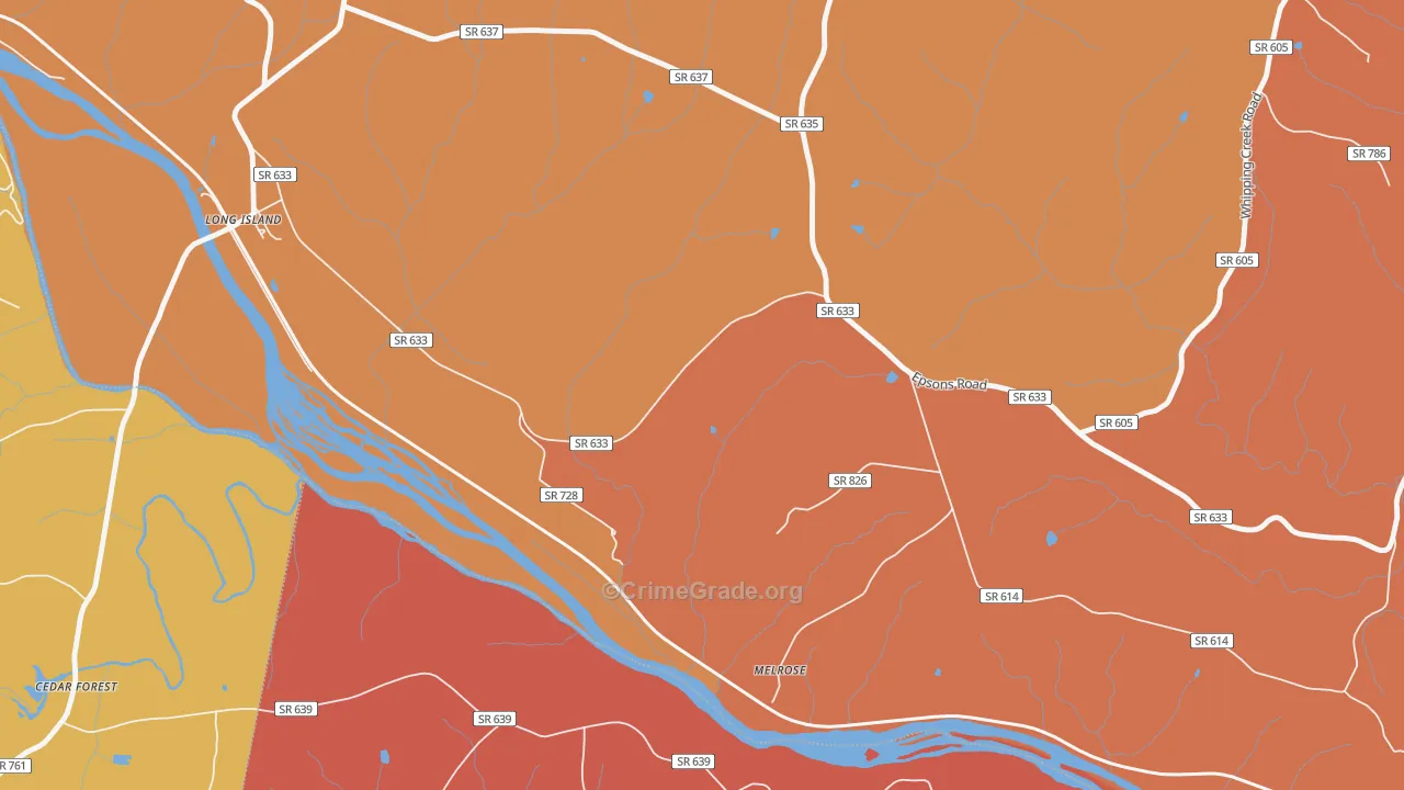 Green Hill, VA Map of Murder Rates