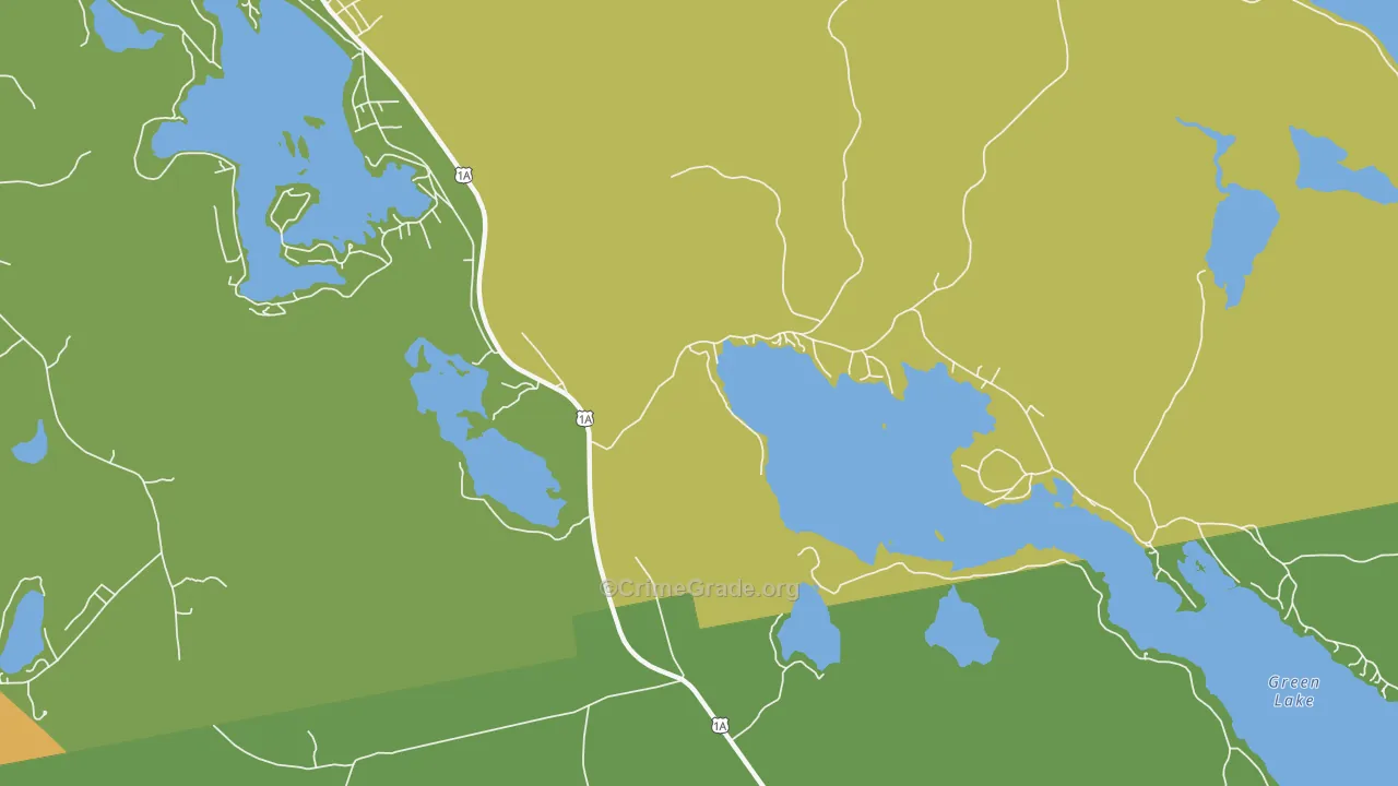 Green Lake, ME Map of Murder Rates