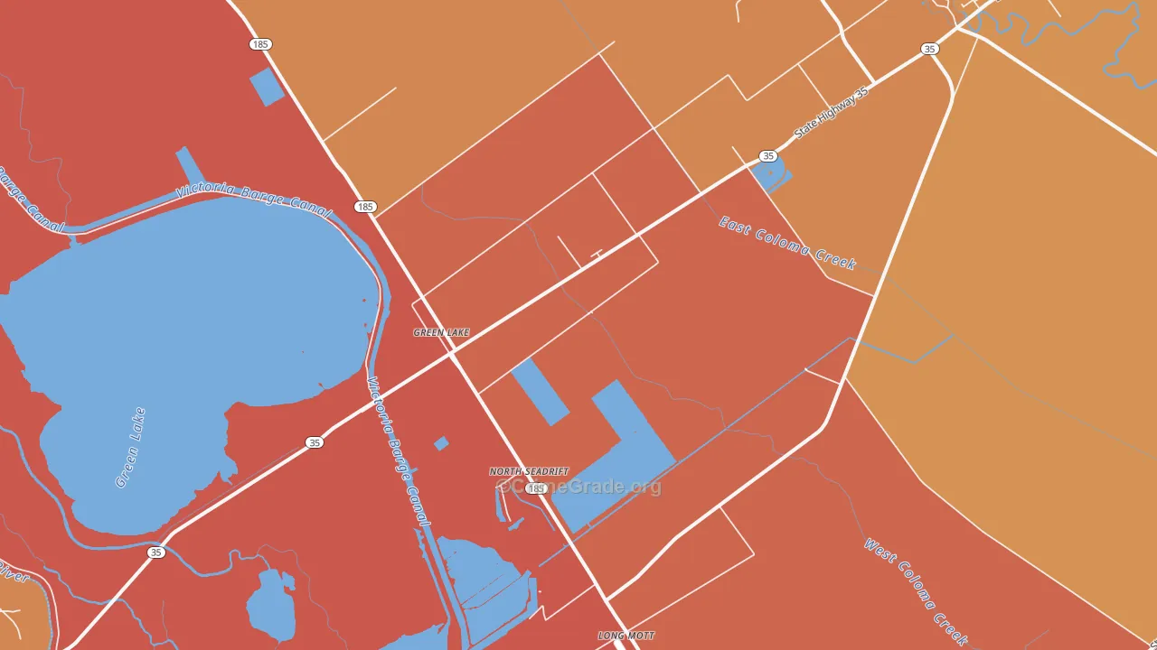 Green Lake, TX Map of Murder Rates