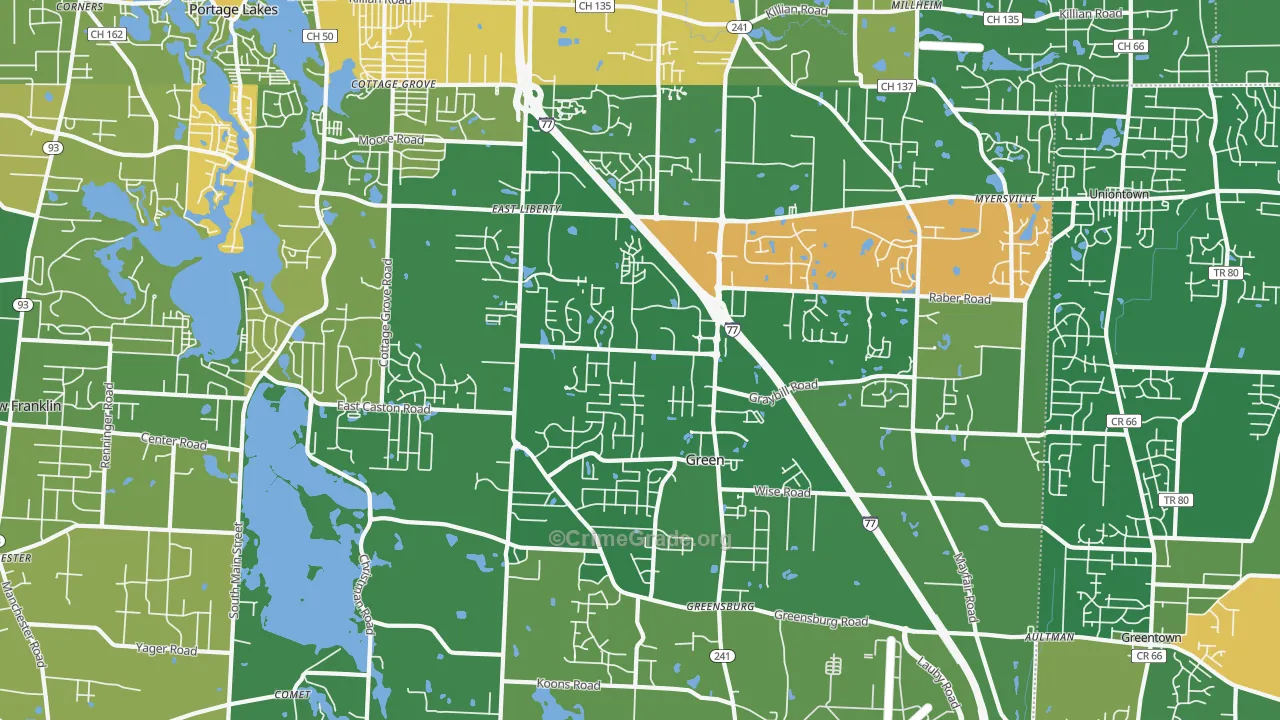 Green, OH Map of Murder Rates