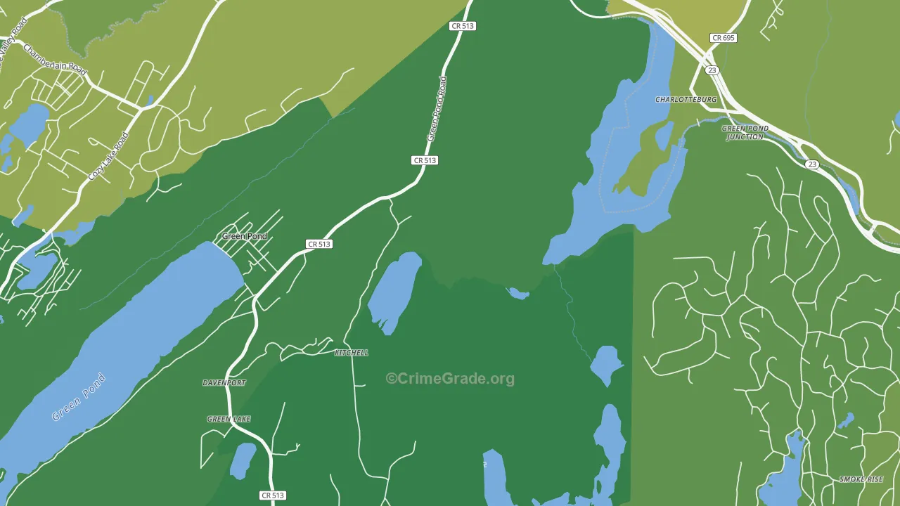 Green Pond, NJ Map of Murder Rates