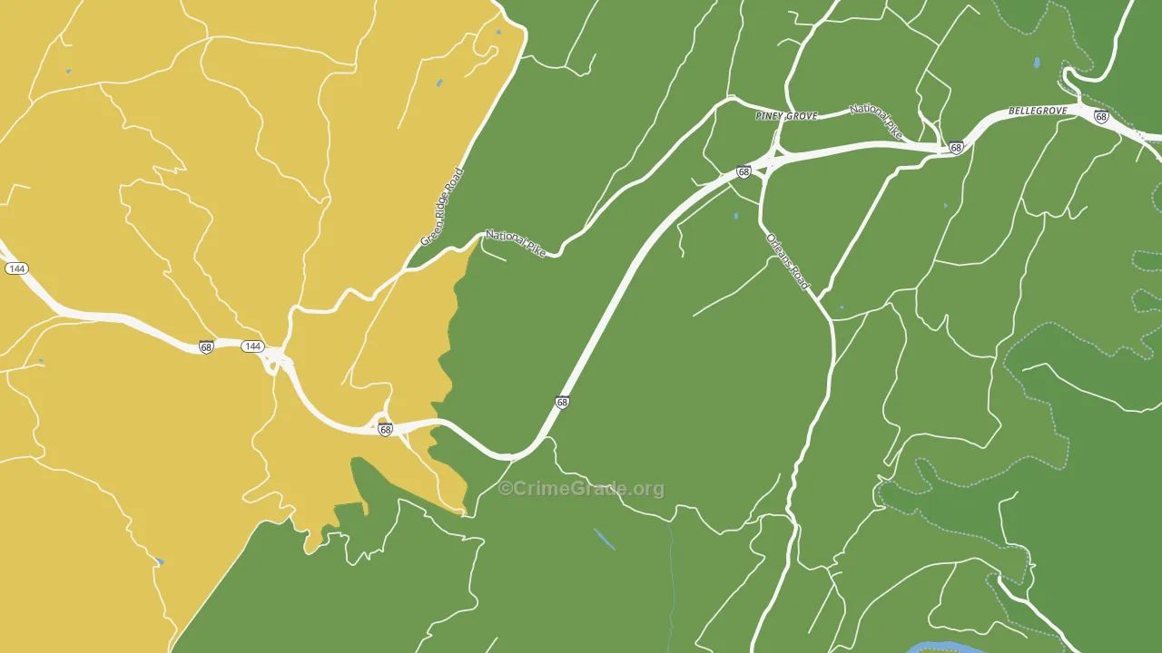 Green Ridge, MD Map of Murder Rates