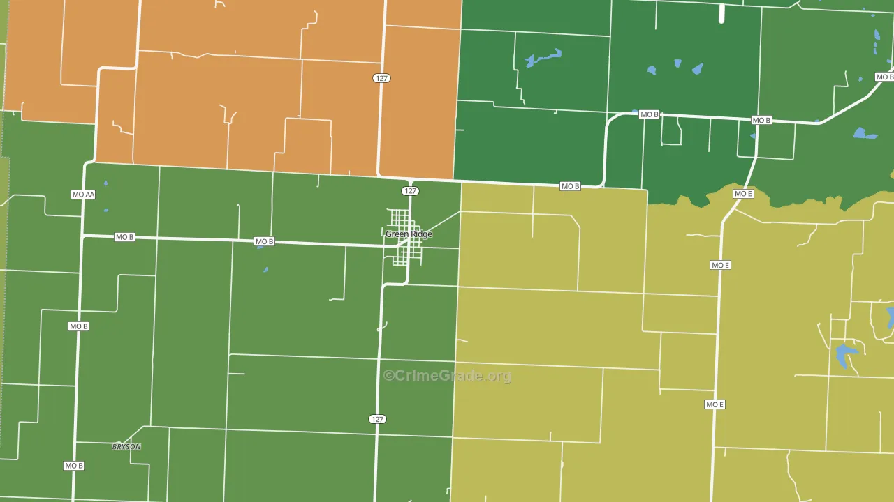 Green Ridge, MO Map of Murder Rates