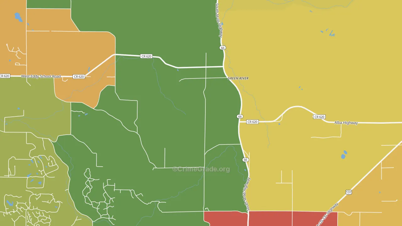Green River, MI Map of Murder Rates