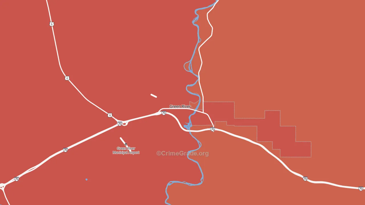 Green River, UT Map of Murder Rates