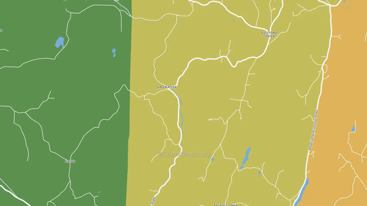 Green River, VT Map of Murder Rates
