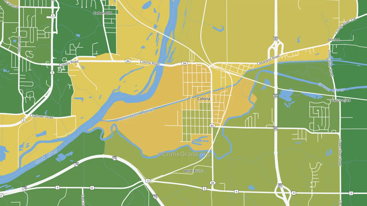 Green Rock, IL Map of Murder Rates