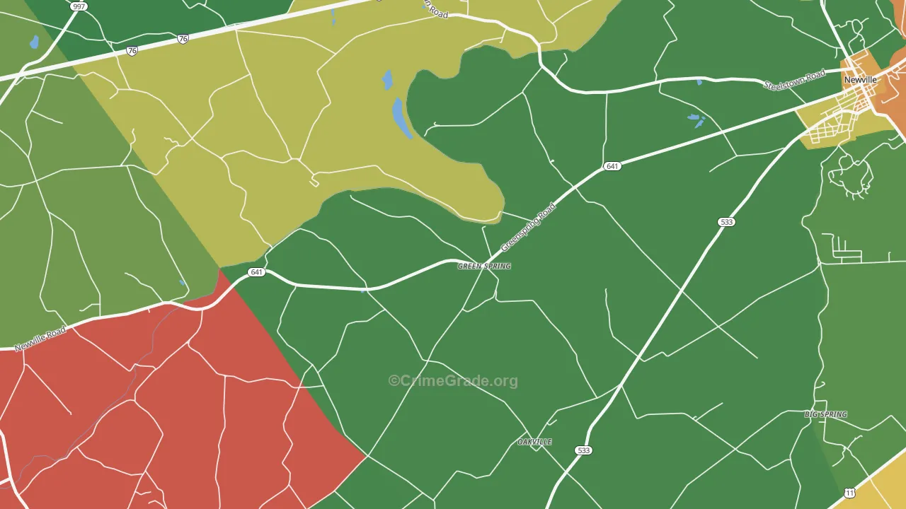 Green Spring, PA Map of Murder Rates