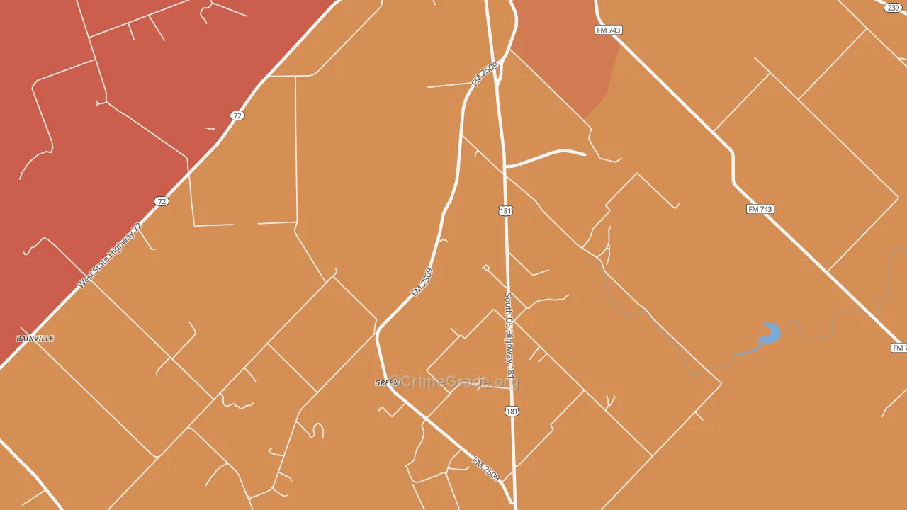 Green, TX Map of Murder Rates