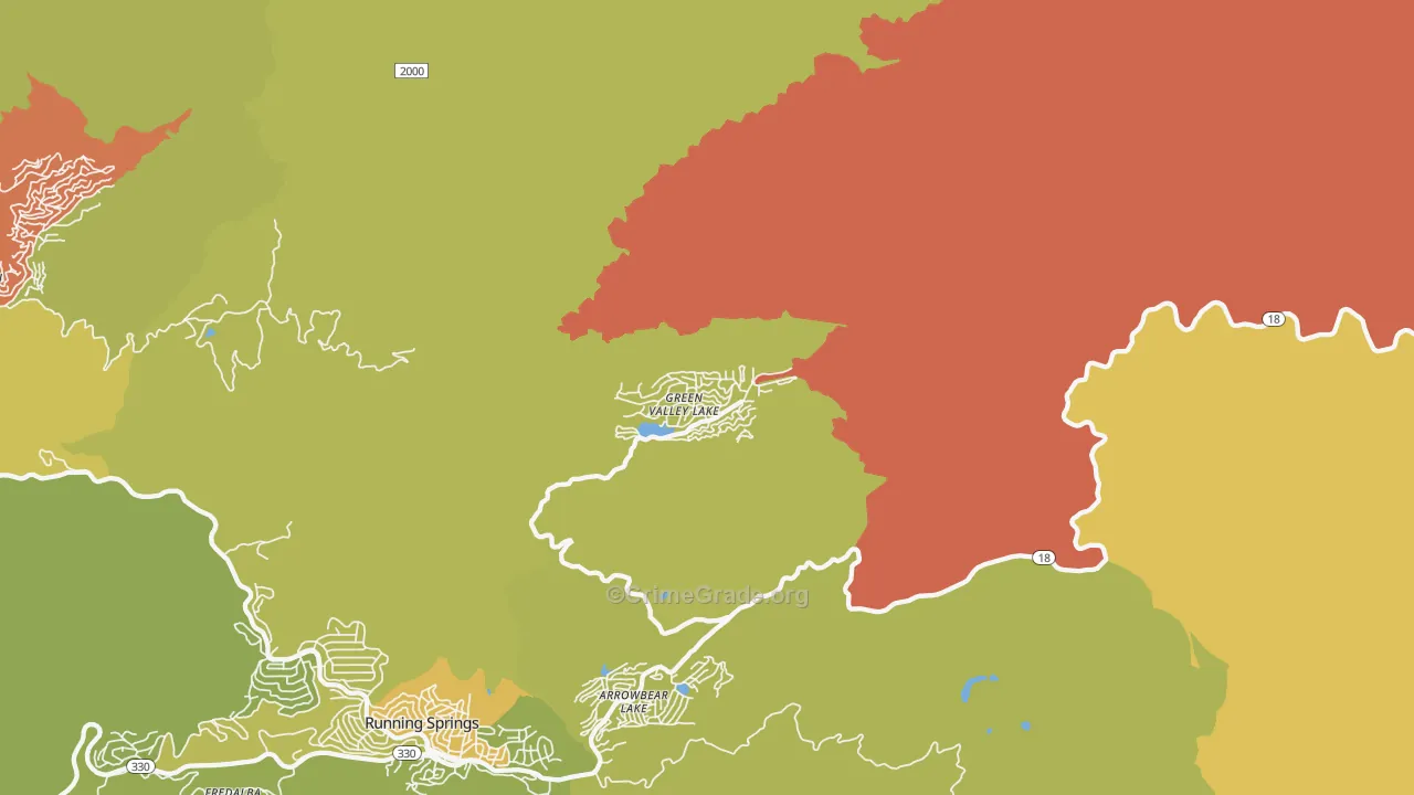 Green Valley Lake, CA Map of Murder Rates