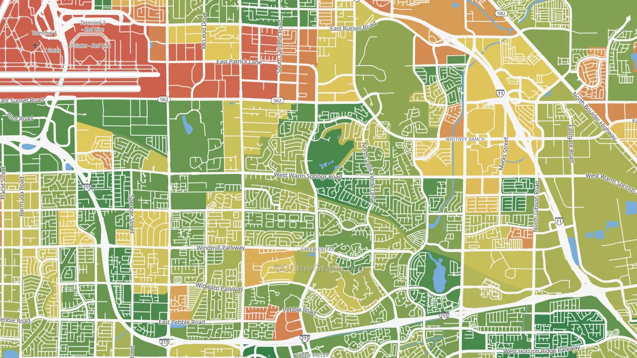 Green Valley North, Henderson, NV Map of Murder Rates