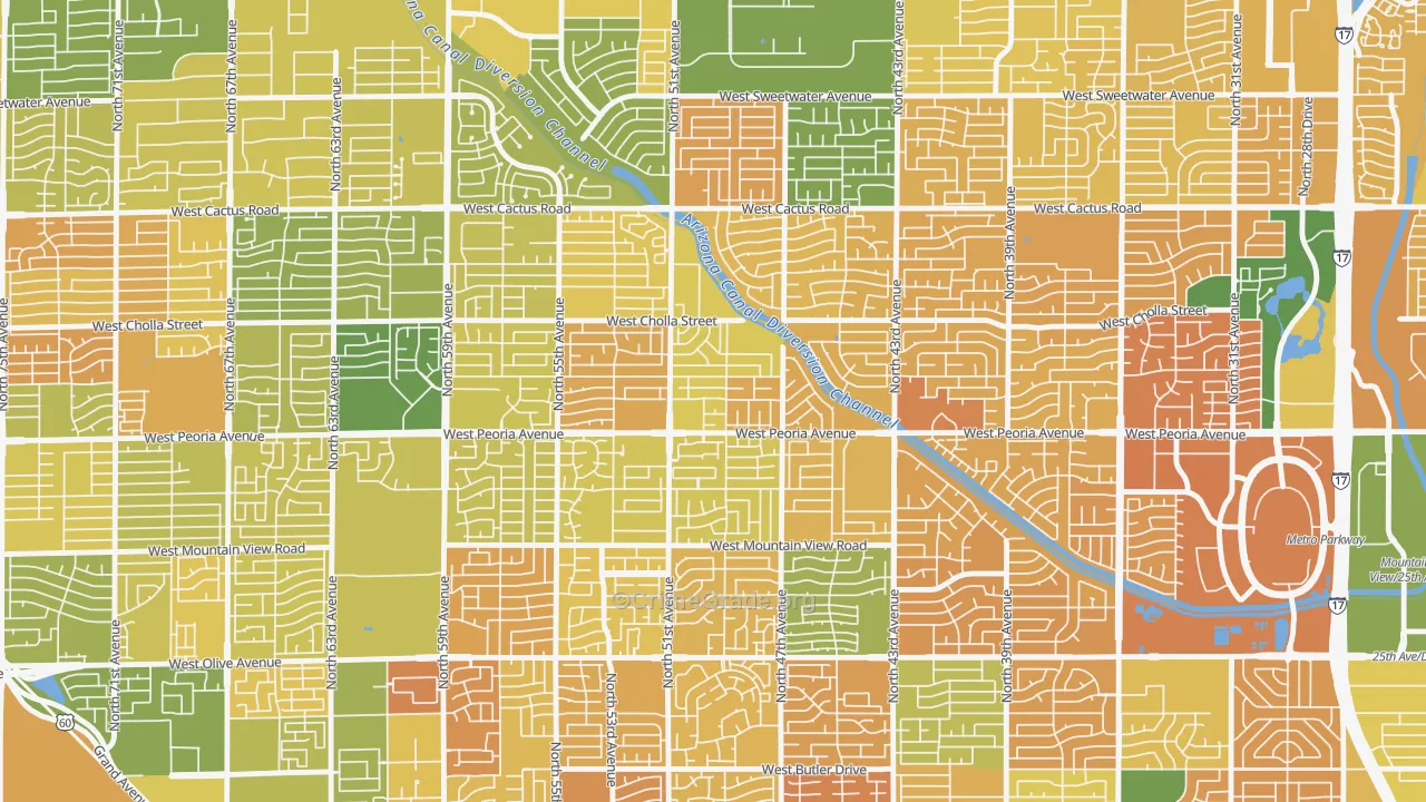 Greenbriar, Glendale, AZ Map of Murder Rates