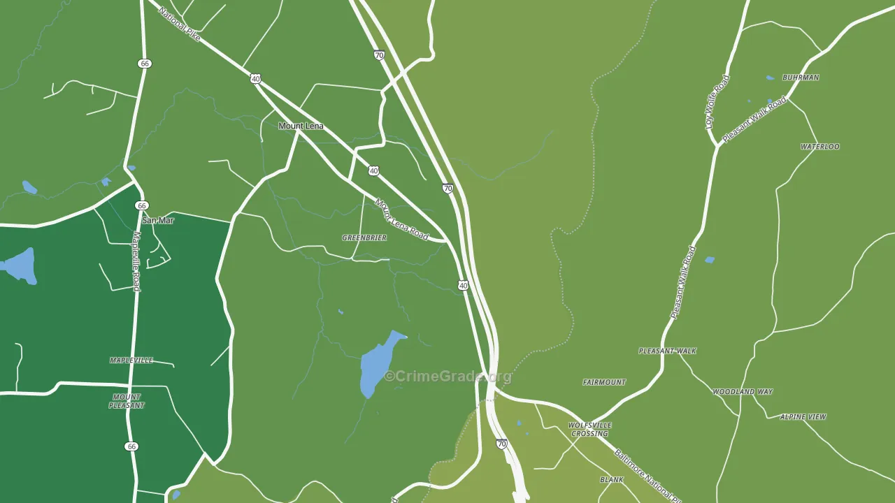 Greenbrier, MD Map of Murder Rates
