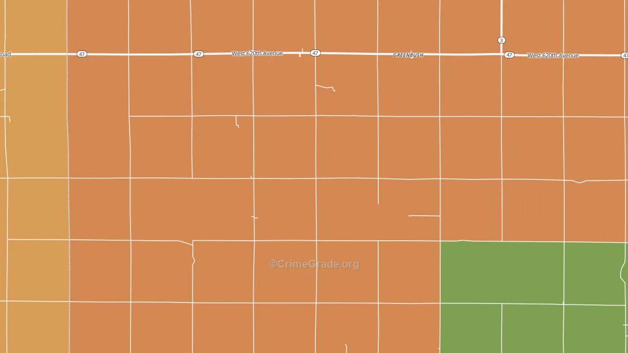 Greenbush, KS Map of Murder Rates