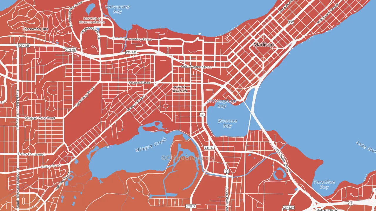 Greenbush, Madison, WI Map of Murder Rates