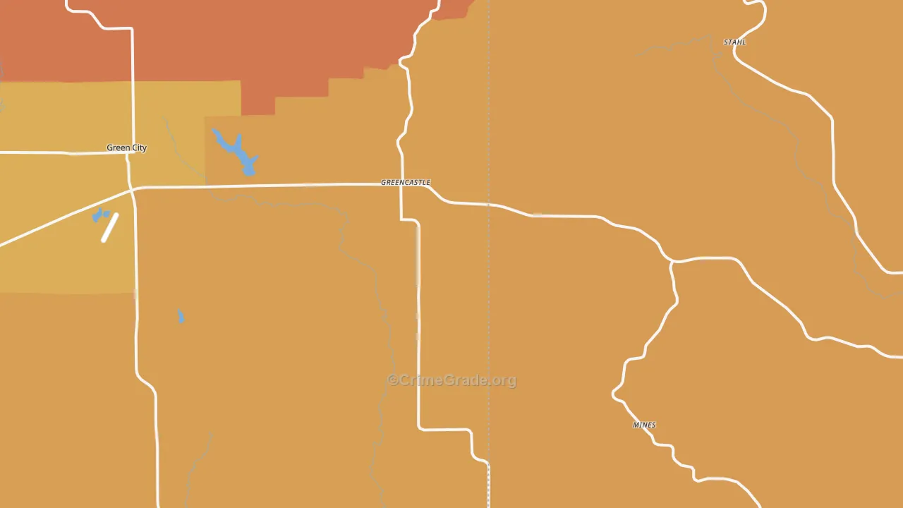 Greencastle, MO Map of Murder Rates