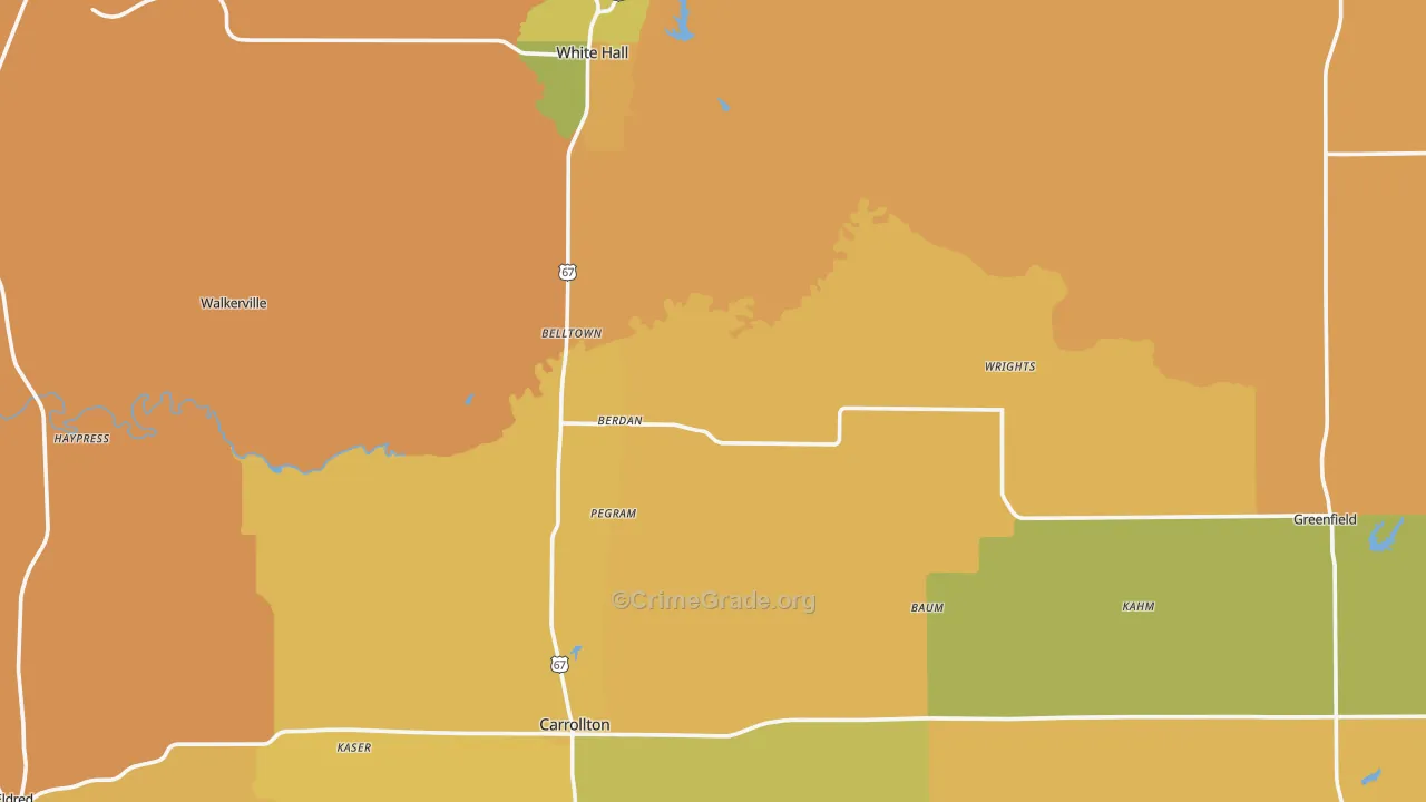 Greene County, IL Map of Murder Rates