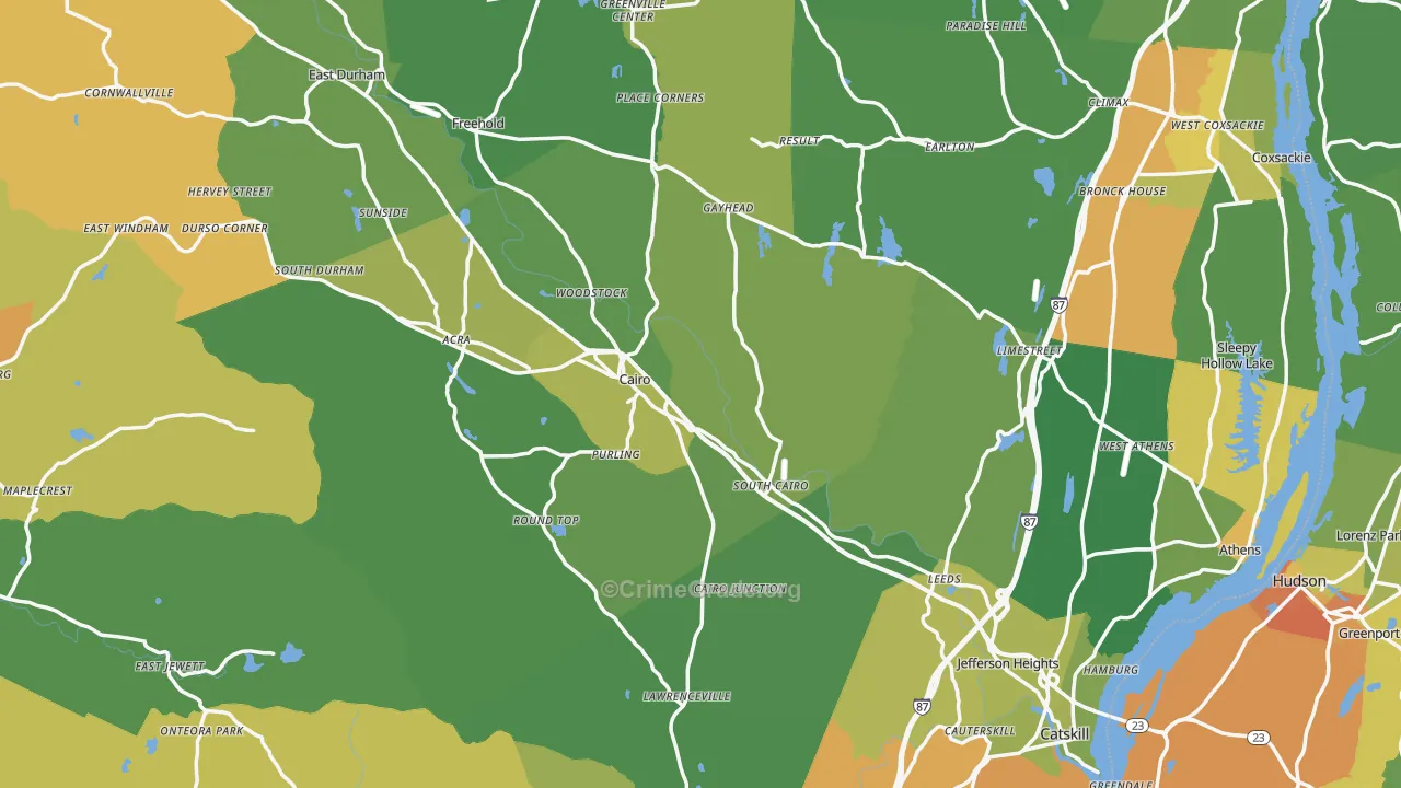Greene County, NY Map of Murder Rates