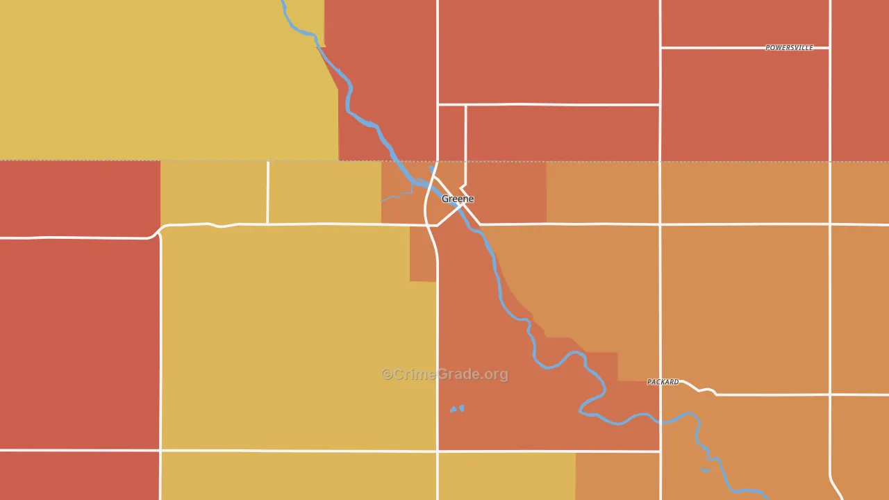 Greene, IA Map of Murder Rates
