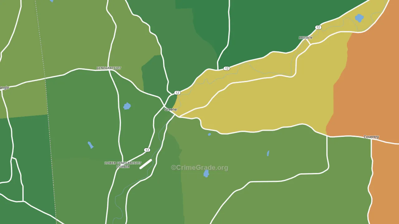 Greene, NY Map of Murder Rates