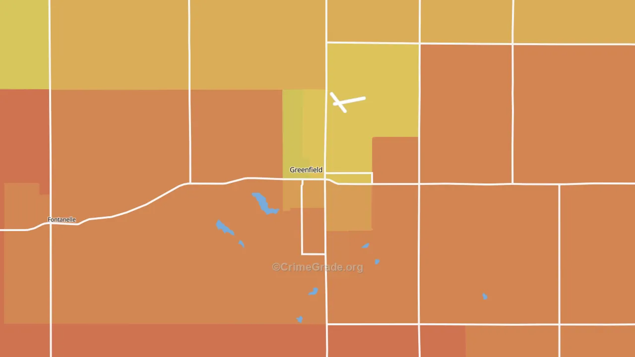 Greenfield, IA Map of Murder Rates