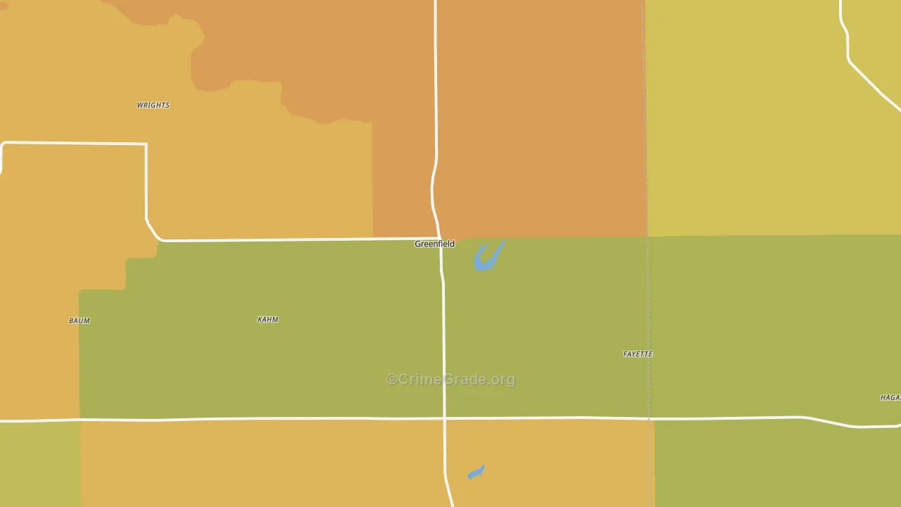 Greenfield, IL Map of Murder Rates