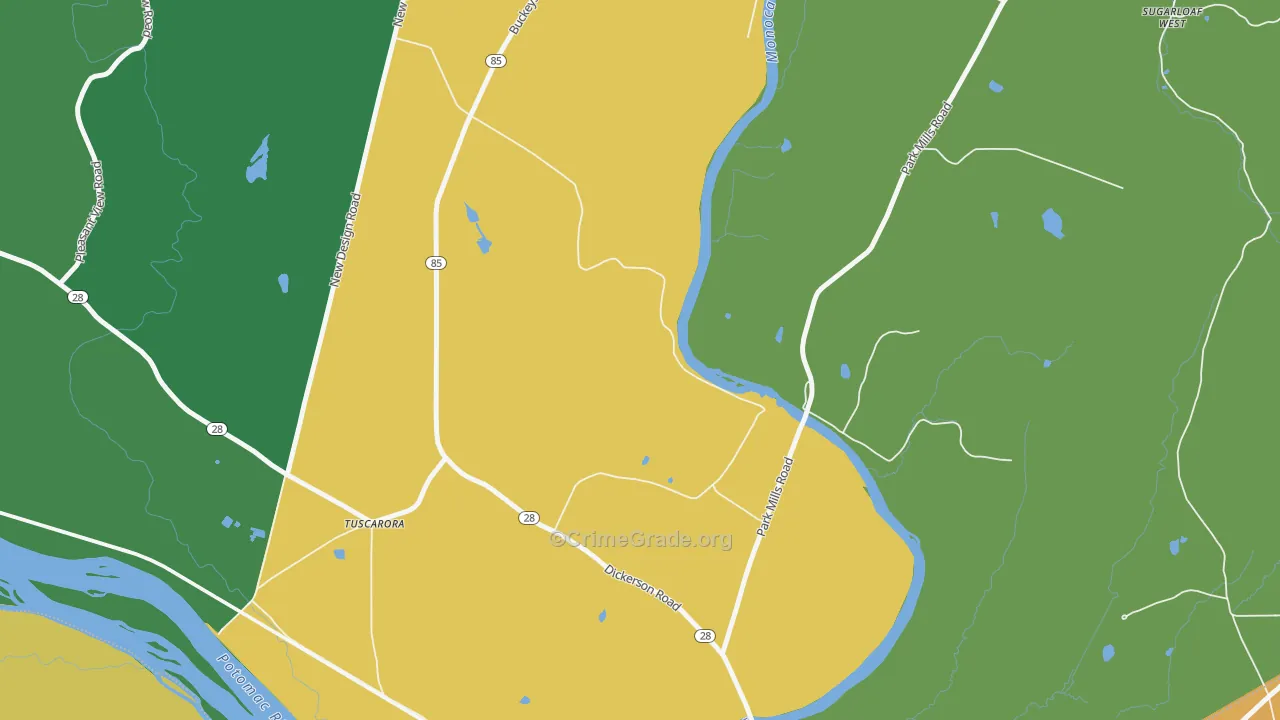 Greenfield Mills, MD Map of Murder Rates