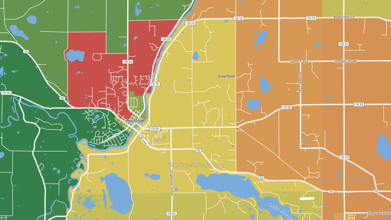 Greenfield, MN Map of Murder Rates