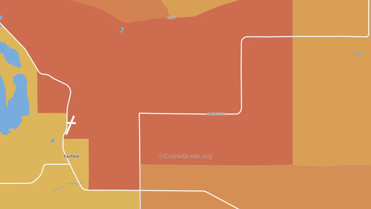 Greenfield, MT Map of Murder Rates