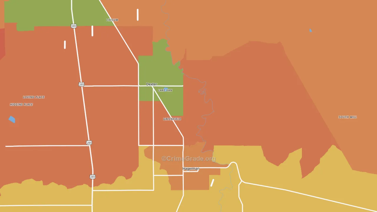 Greenfield, NM Map of Murder Rates