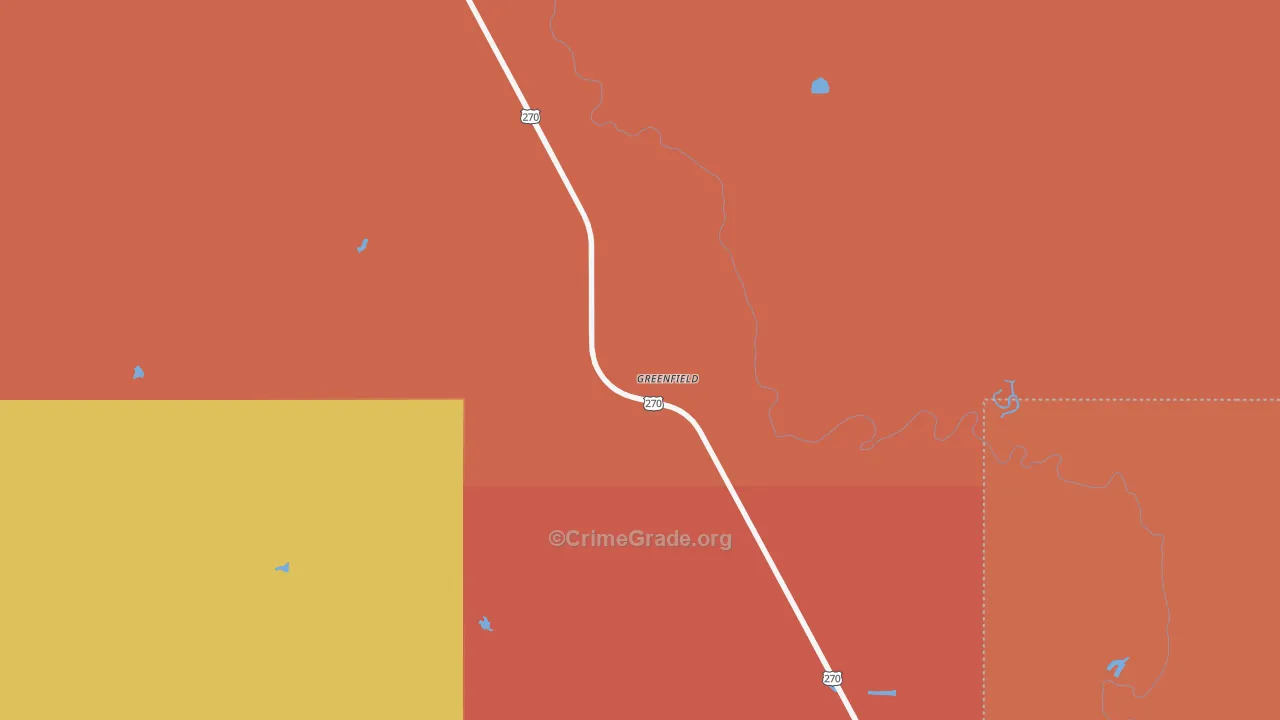 Greenfield, OK Map of Murder Rates