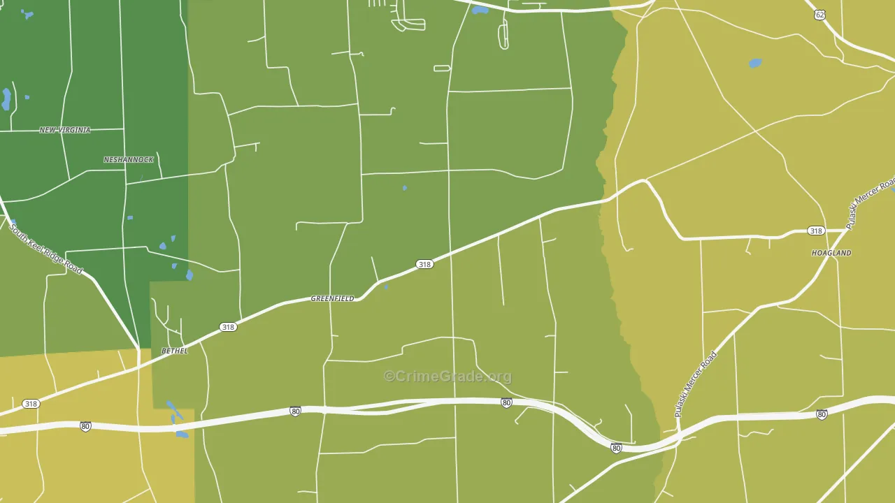 Greenfield, PA Map of Murder Rates