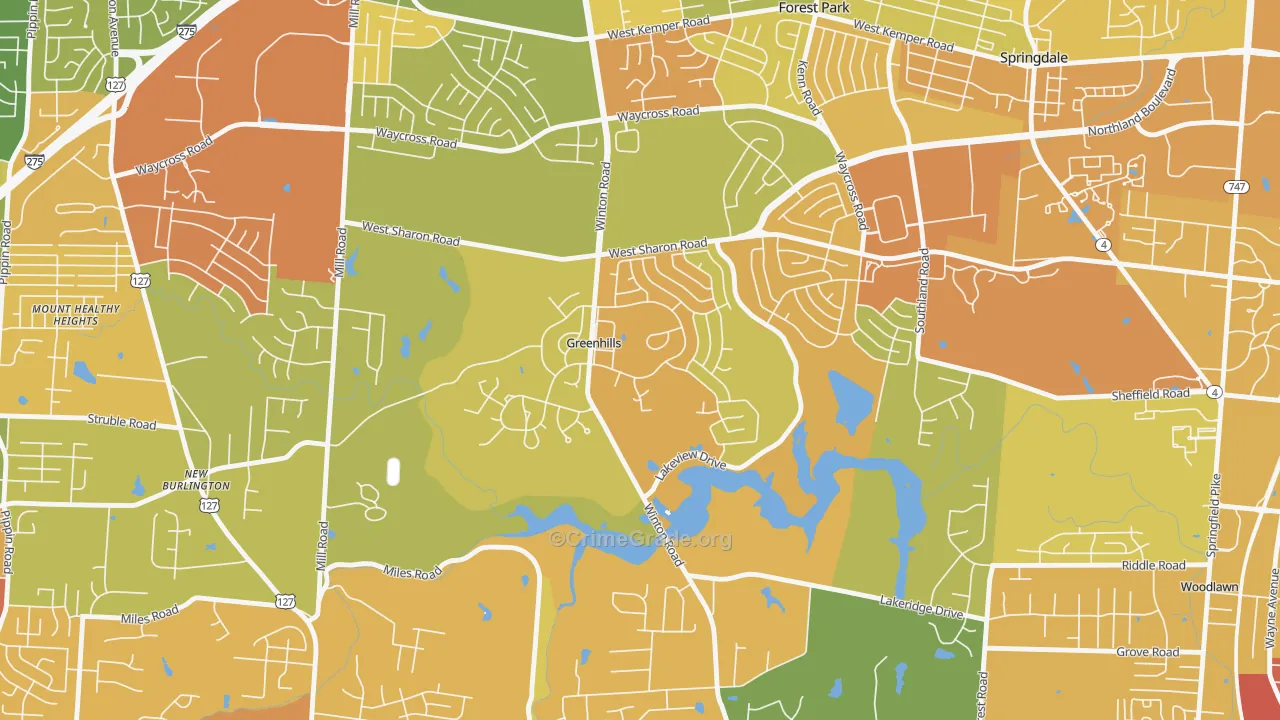 Greenhills, OH Map of Murder Rates