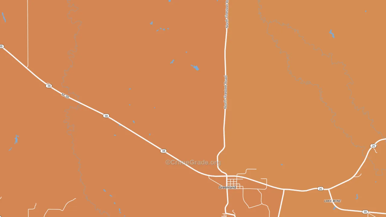 Greenland, MI Map of Murder Rates