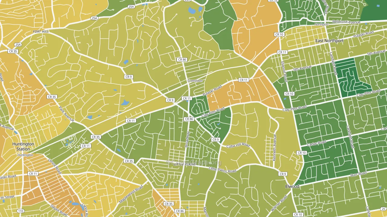 Greenlawn, NY Map of Murder Rates