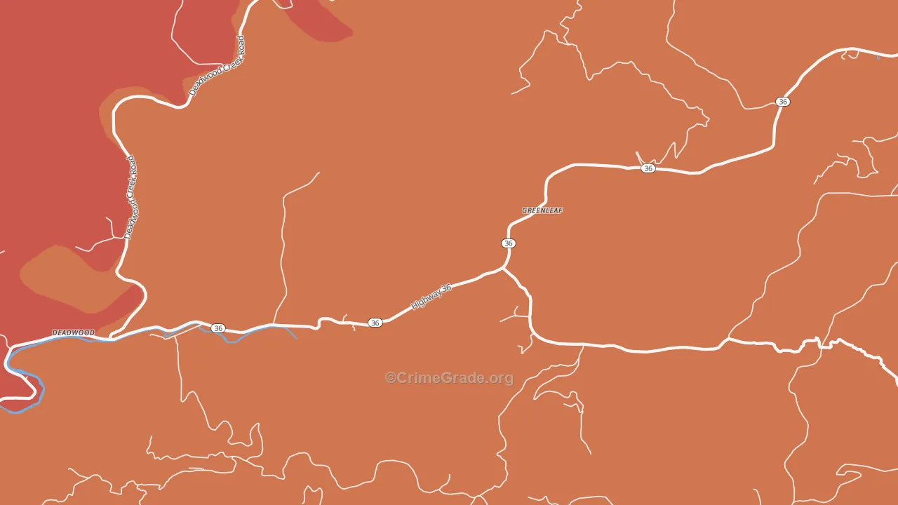 Greenleaf, OR Map of Murder Rates