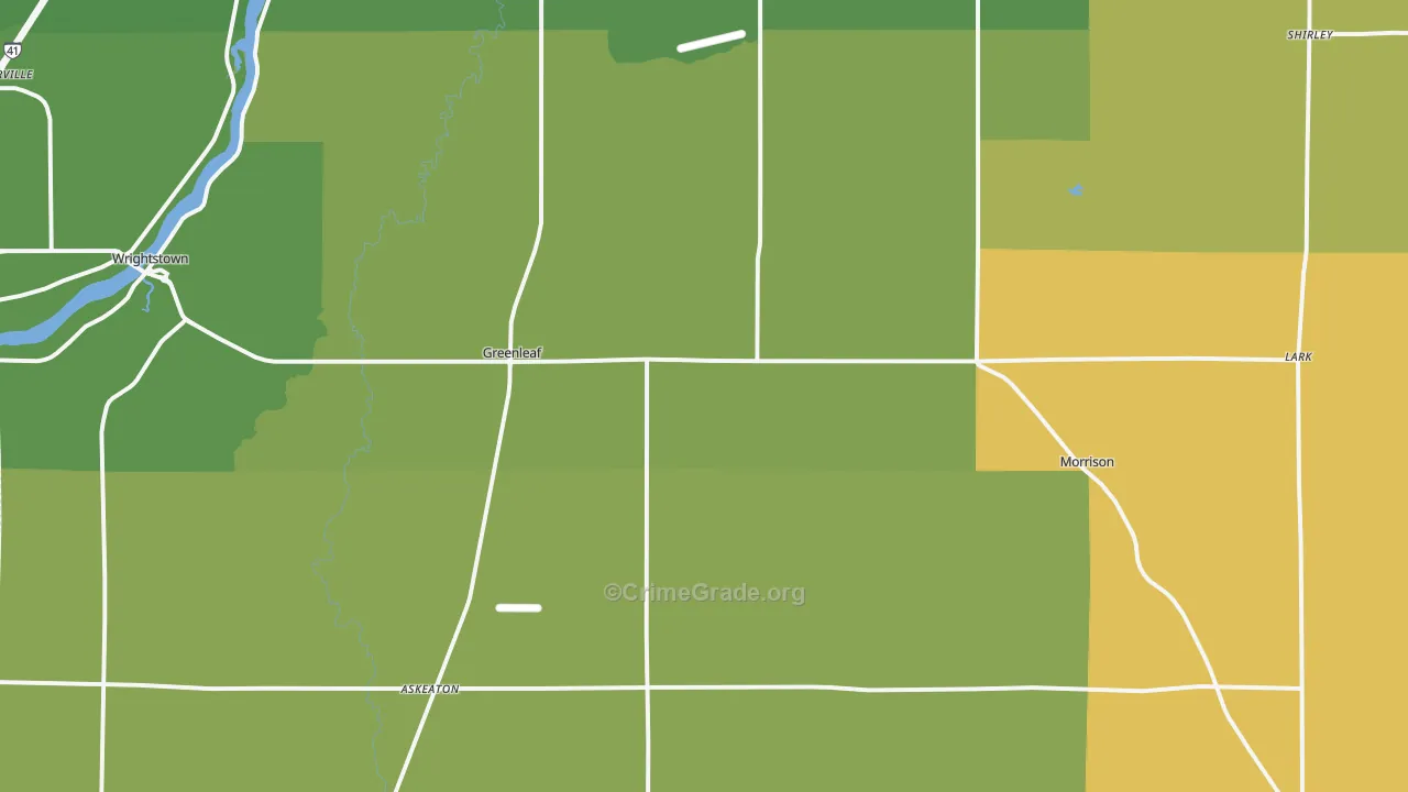Greenleaf, WI Map of Murder Rates